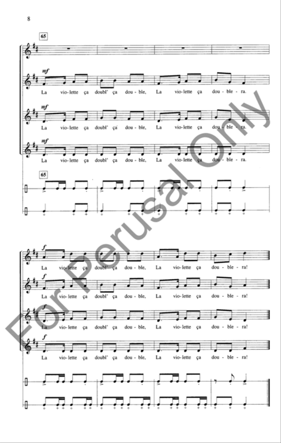 La Violette (Choral Score) SSAA scores gallery preview page 7