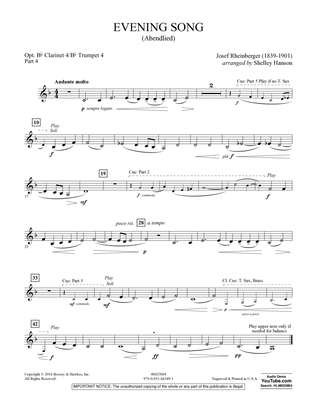 Evening Song (Abendlied) - Pt.4 - Clar. 4/Trumpet 4