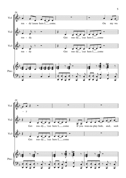 Get Ready The Tempations 3-Part Easy Vocal Score image number null