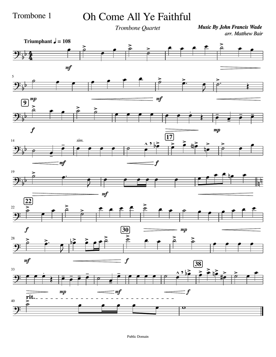 O Come All Ye Faithful O Come All Ye Faithful Brass Quartet scores gallery preview page 3