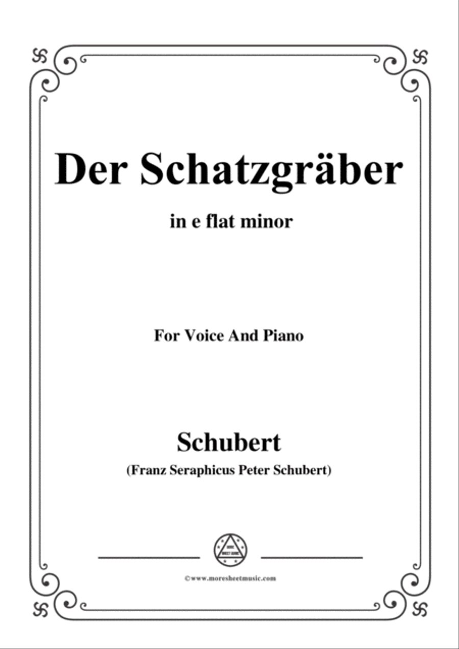 Schubert-Der Schatzgräber,in e flat minor,for voice and piano Voice Solo scores gallery preview page 1
