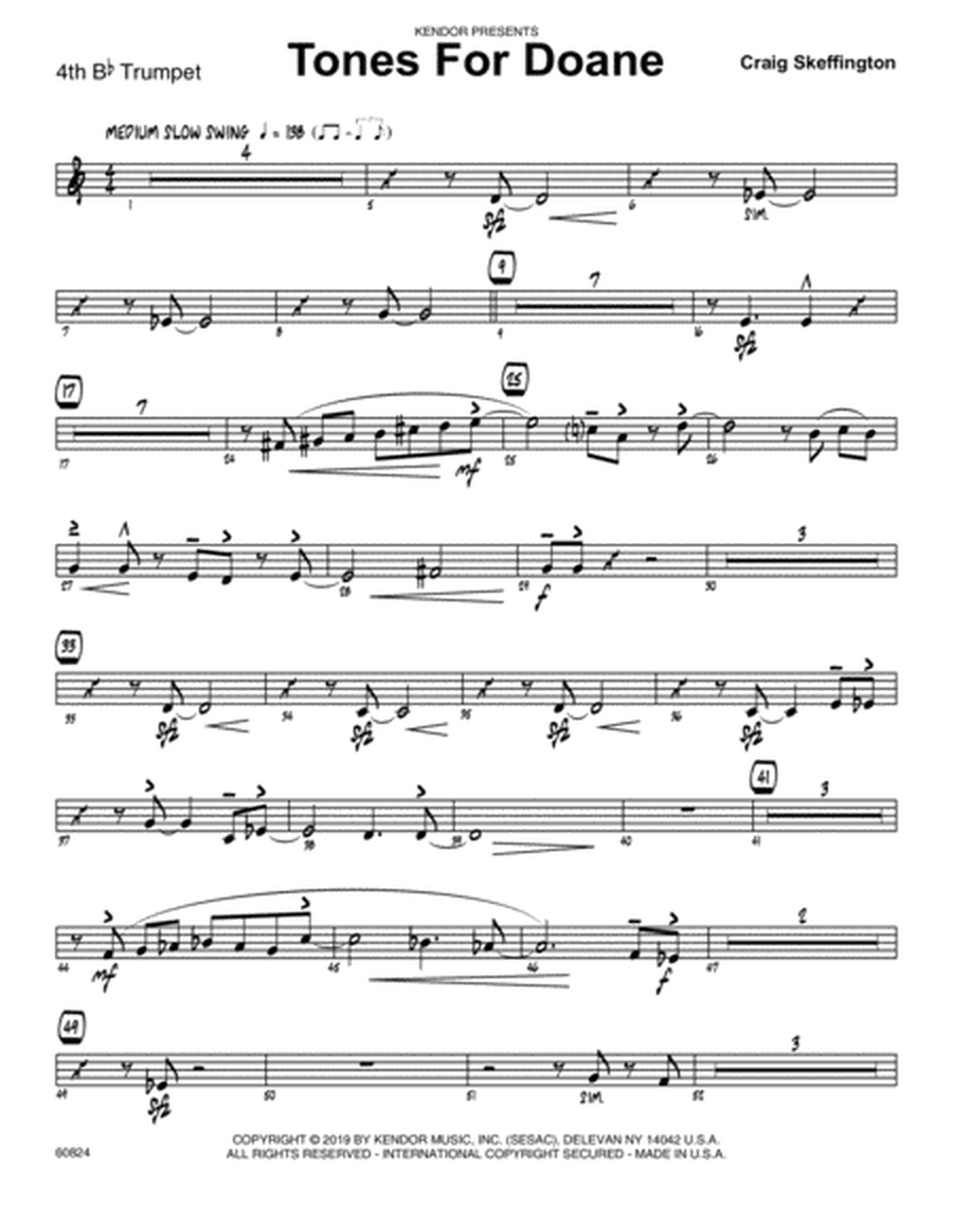 Tones For Doane - 4th Bb Trumpet