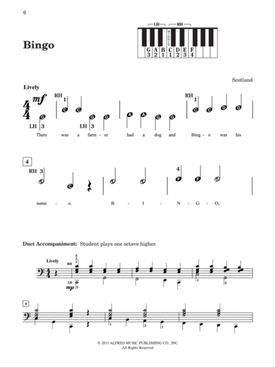 Pre-Reading Book of Favorites Easy Piano scores gallery preview page 7