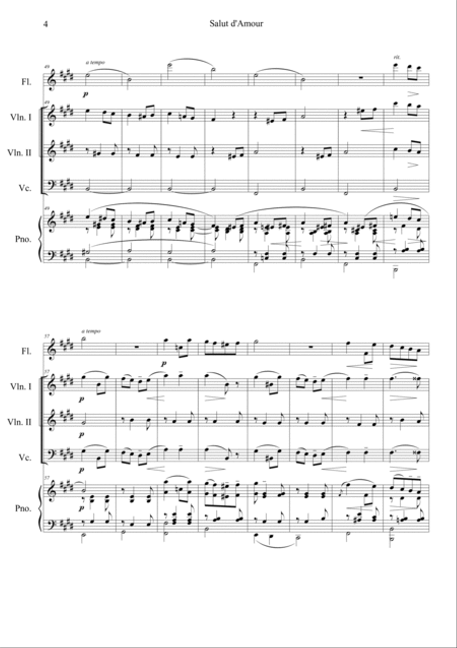 Salut d'amour Flute scores gallery preview page 4