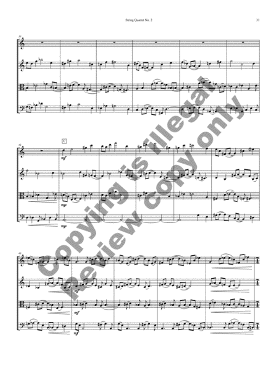 String Quartet No. 2 String Quartet scores gallery preview page 35