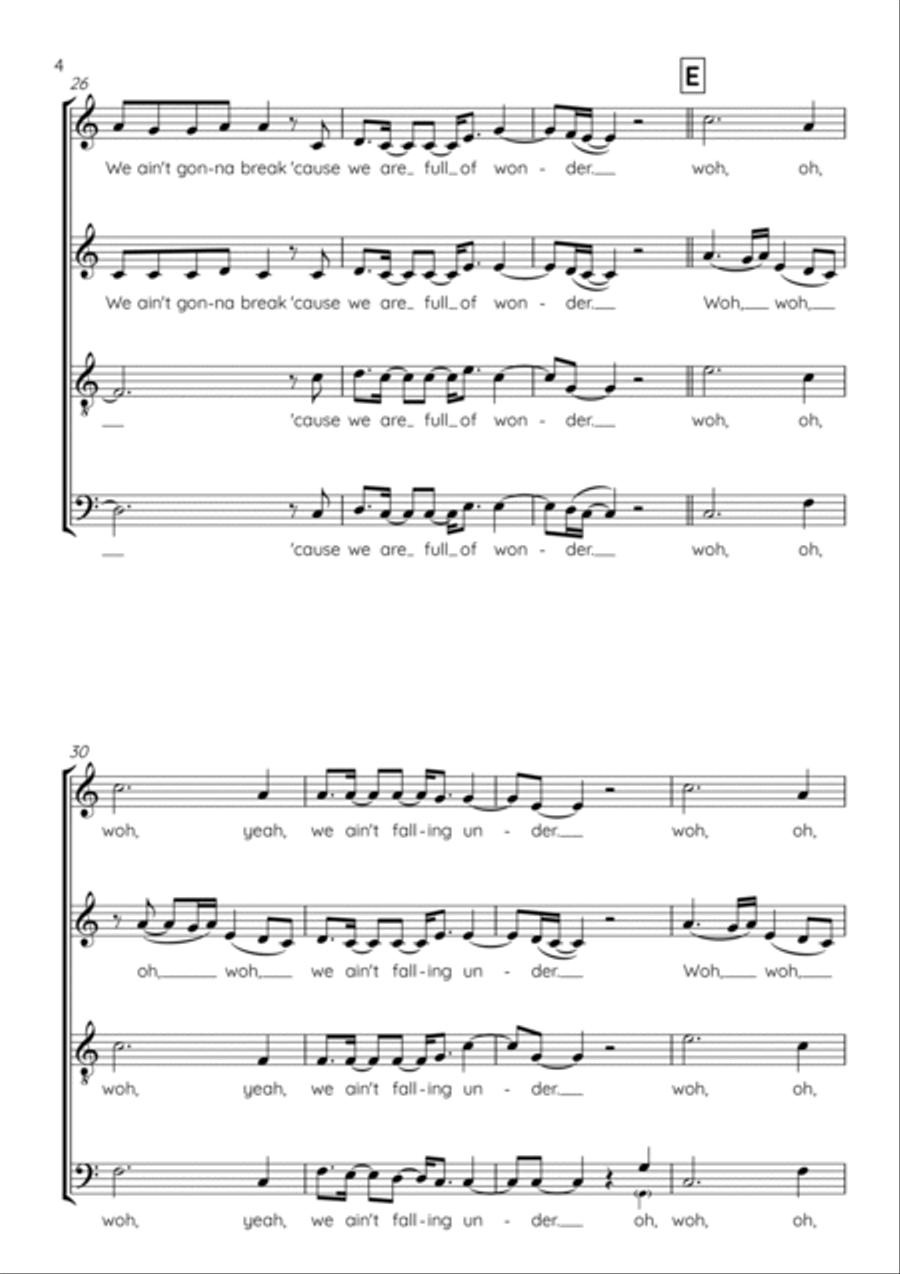 Wonder Wonder 4-Part scores gallery preview page 4