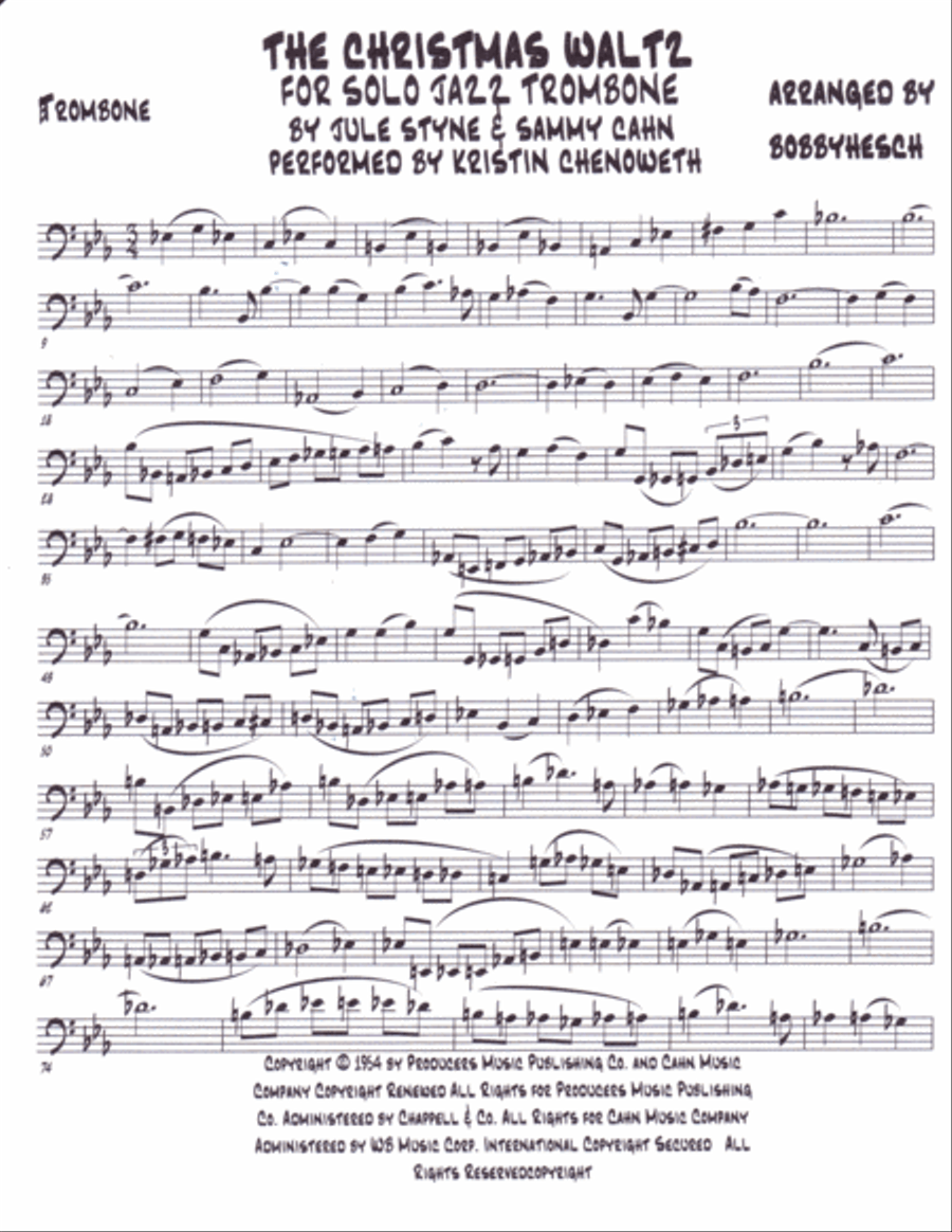 The Christmas Waltz The Christmas Waltz Trombone Solo scores gallery preview page 2