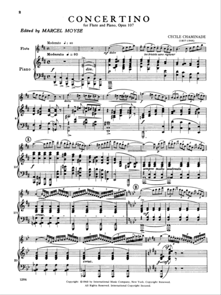 Concertino, Opus 107 Flute Solo scores gallery preview page 2