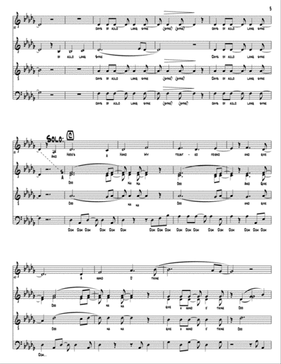 Auld Lang Syne (as performed by Straight No Chaser) - SATB 4-Part scores gallery preview page 4