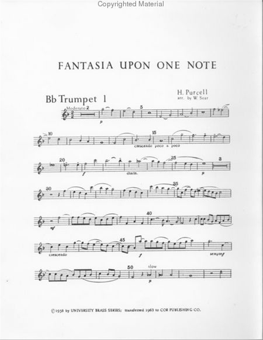 Fantasy on One Note (Sear) Brass Quintet scores gallery preview page 2