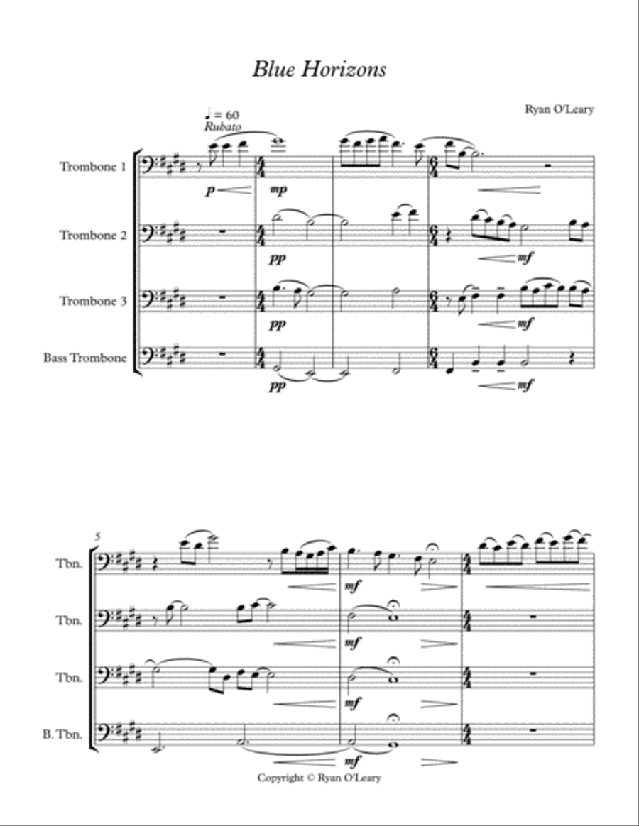 Blue Horizons Brass Ensemble scores gallery preview page 1