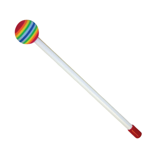 Mallet, Rainbow, 3/8“ X 8”, White Plastic Handle, 36mm Multi-colored Foam Head