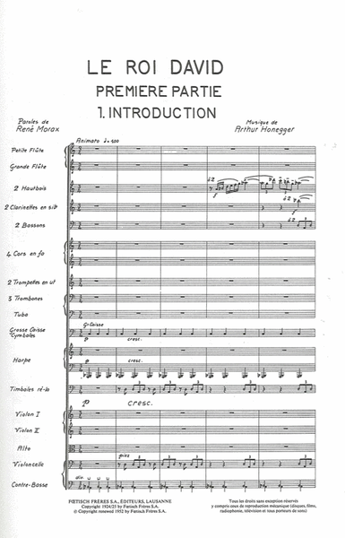 Roi David (Symphonische Version 1923)