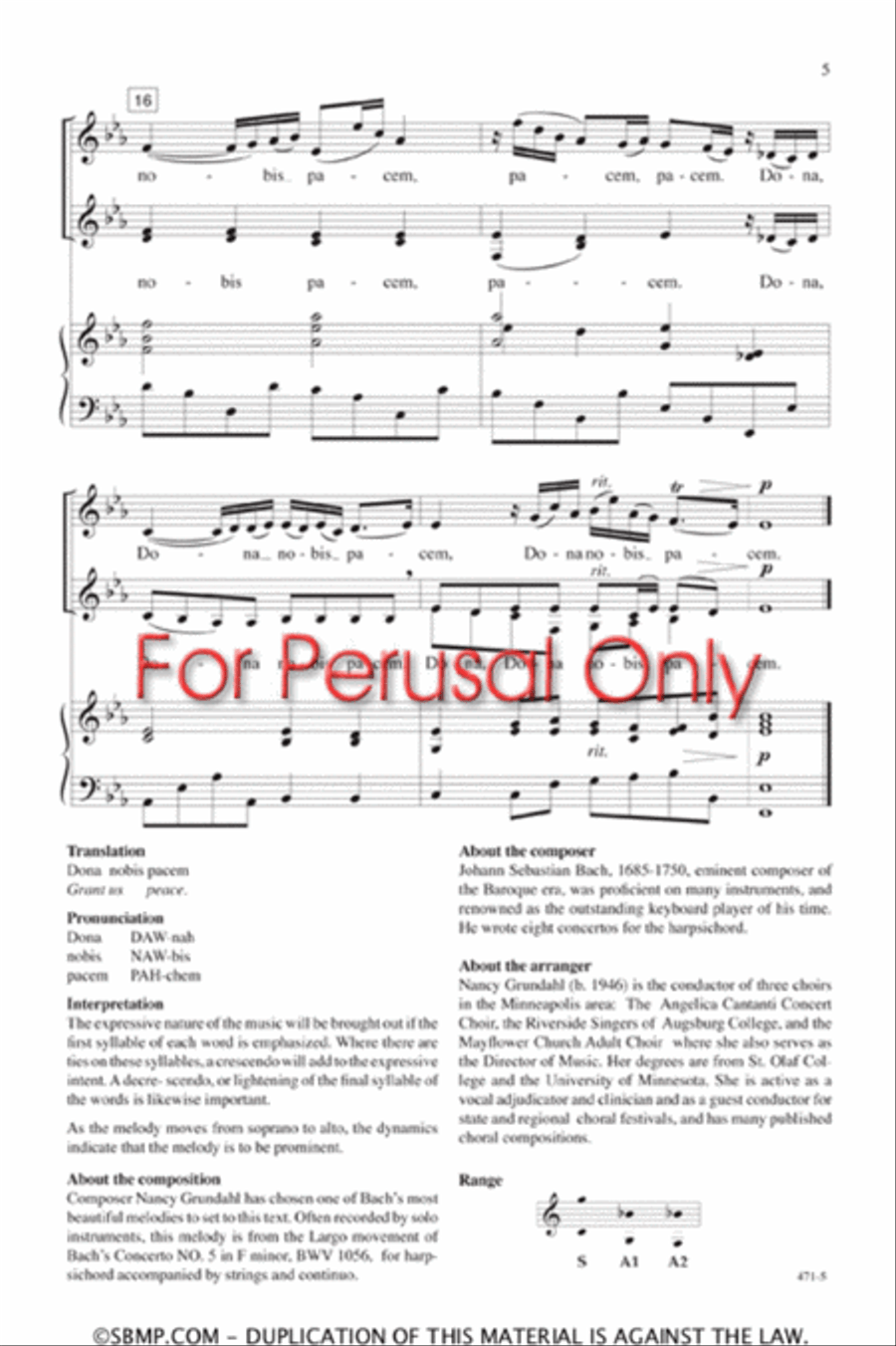 Dona Nobis Pacem - SSA Octavo SSA scores gallery preview page 5