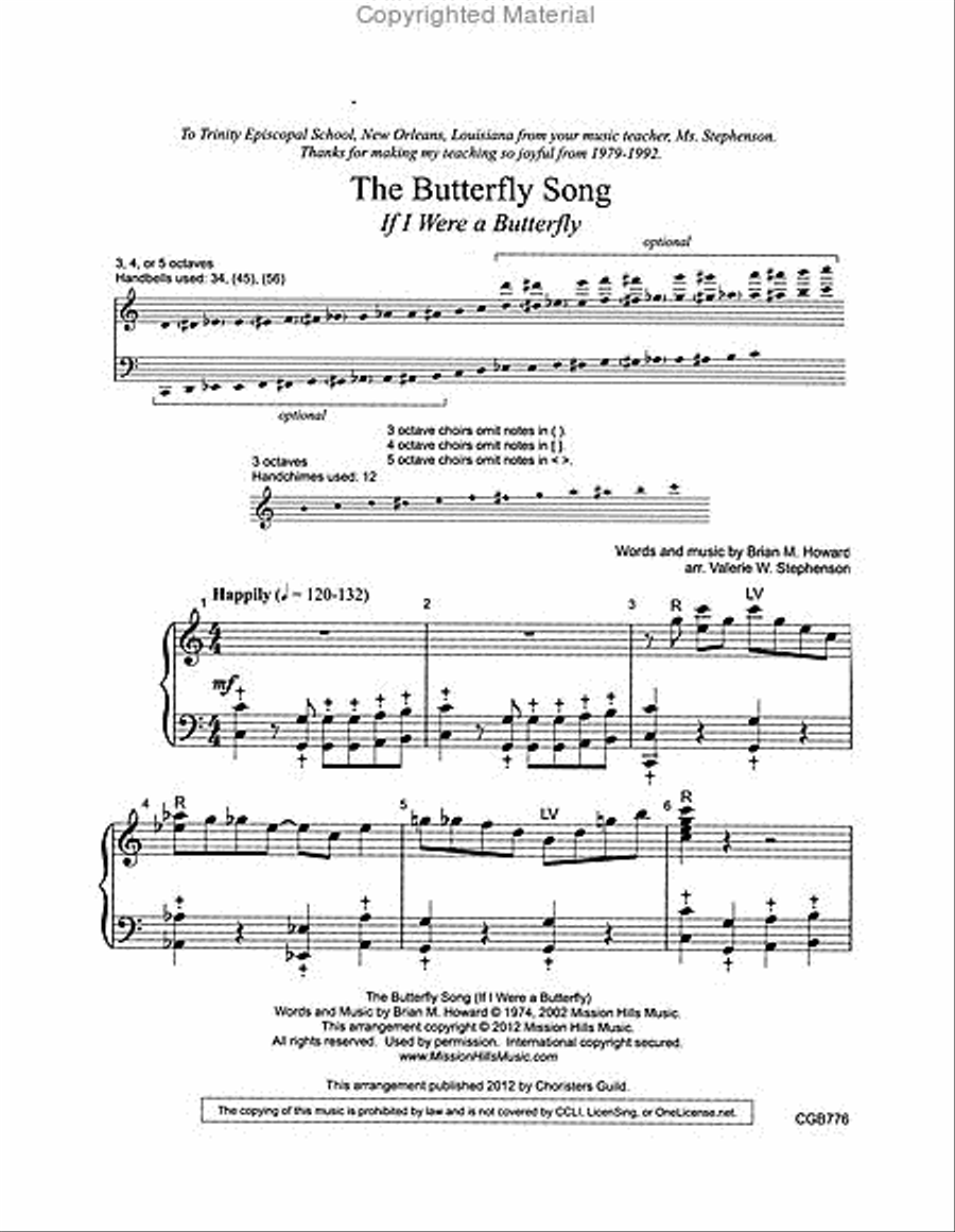 The Butterfly Song Handbell Choir scores gallery preview page 2