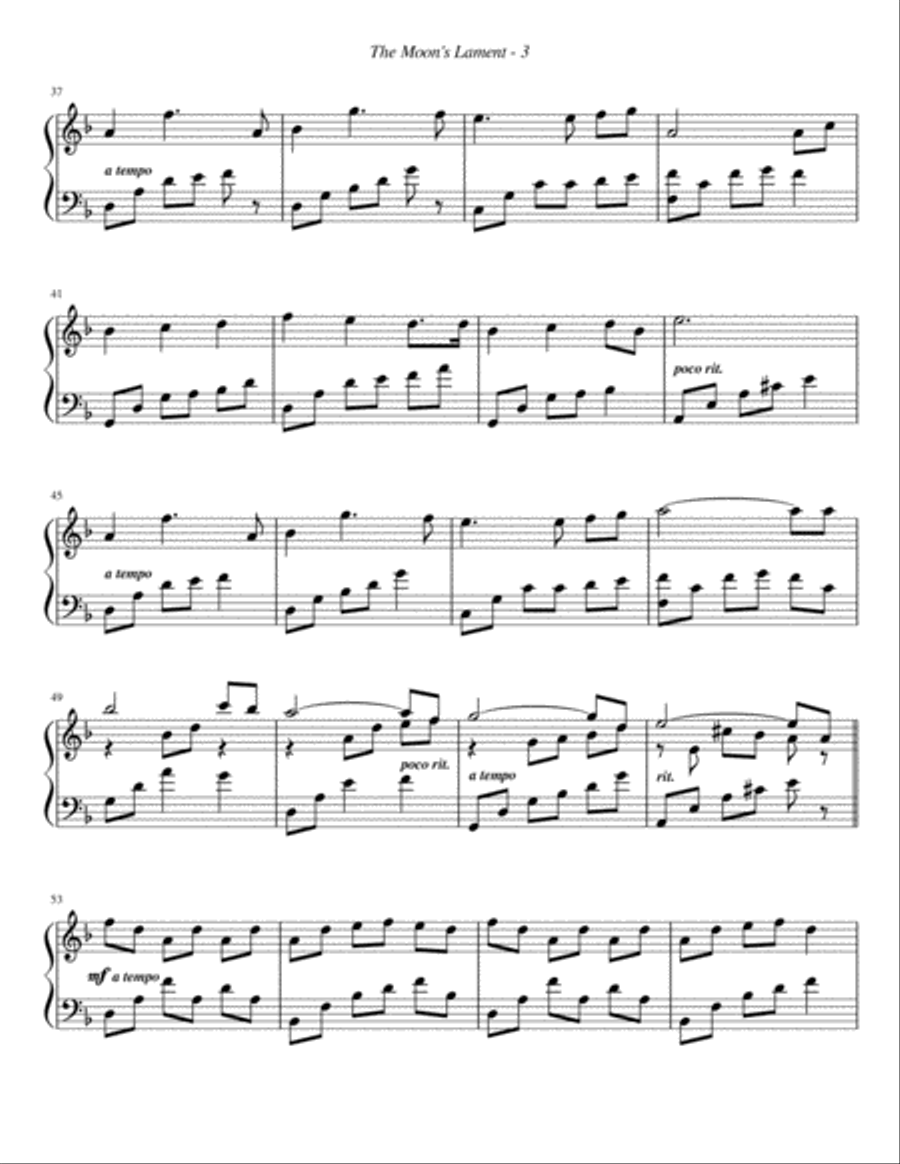 The Moon's Lament Piano Solo scores gallery preview page 3