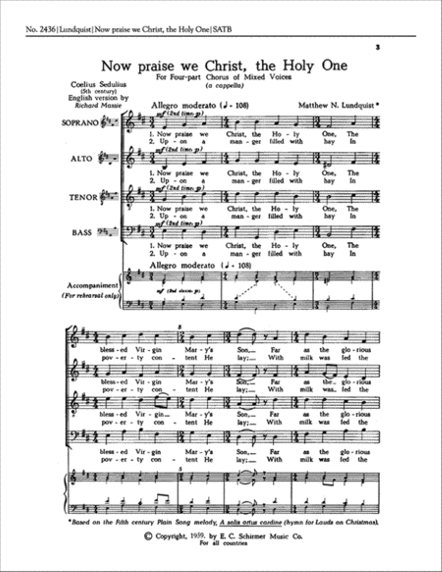 Now Praise We Christ Now Praise We Christ 4-Part scores gallery preview page 1