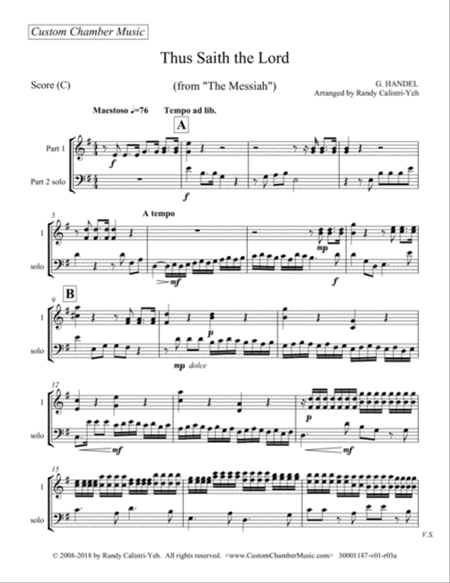 Thus Saith the Lord (Messiah): duet Large Ensemble scores gallery preview page 2