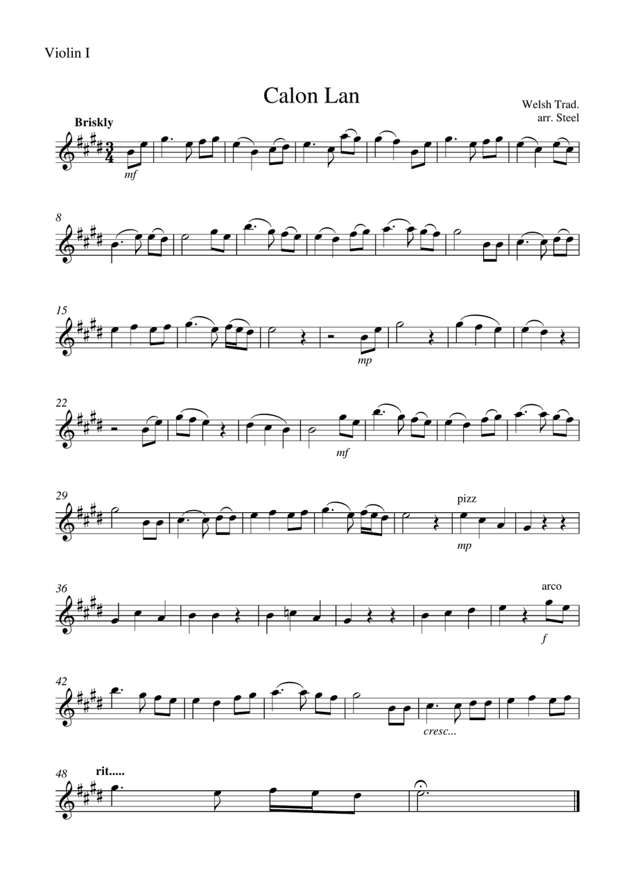 Calon Lan for String Quartet String Quartet scores gallery preview page 3