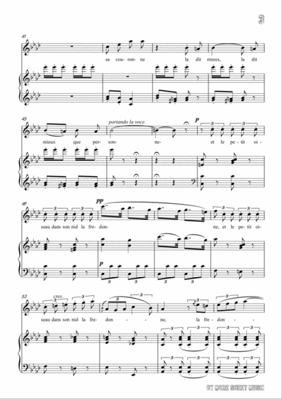Meyerbeer-Chant de mai in A flat Major,for Voice and Piano Voice Solo scores gallery preview page 5