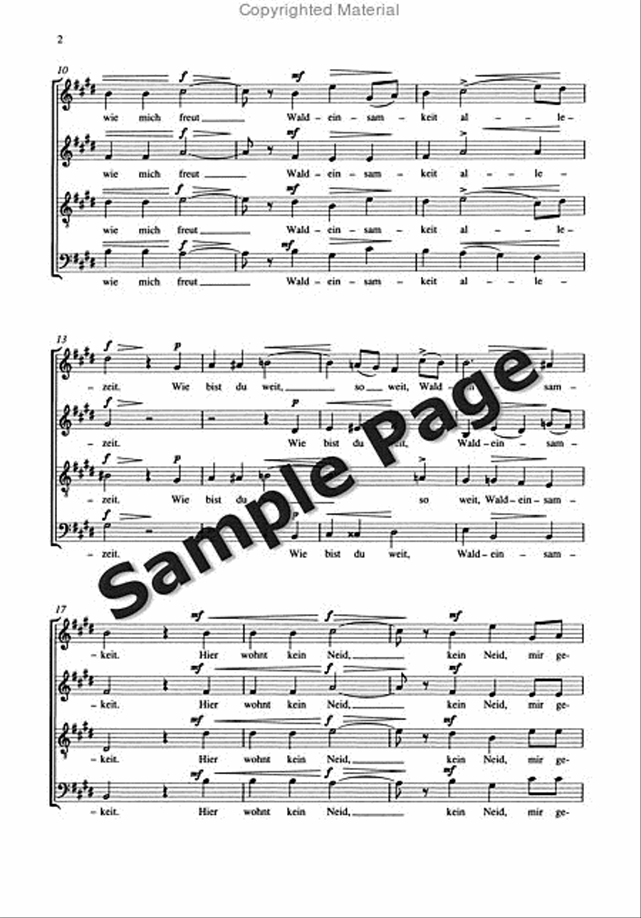 Waldeinsamkeit Op.32/6 Waldeinsamkeit Op.32/6 4-Part scores gallery preview page 3