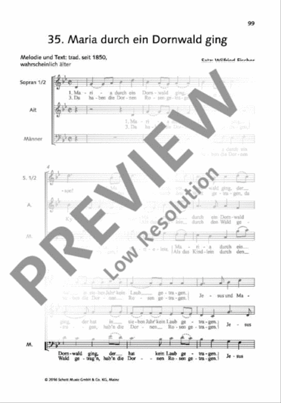 Maria durch ein Dornwald ging Mixed Choir scores gallery preview page 2