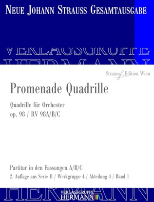 Book cover for Promenade Quadrille Op. 98 RV 98A/B/C