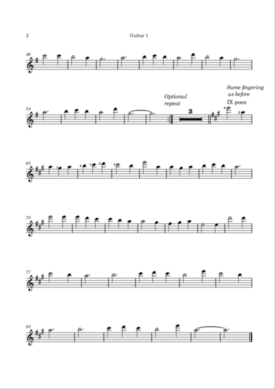 Bring A Torch, Jeanette, Isabella - Guitar Trio Guitar Ensemble scores gallery preview page 5