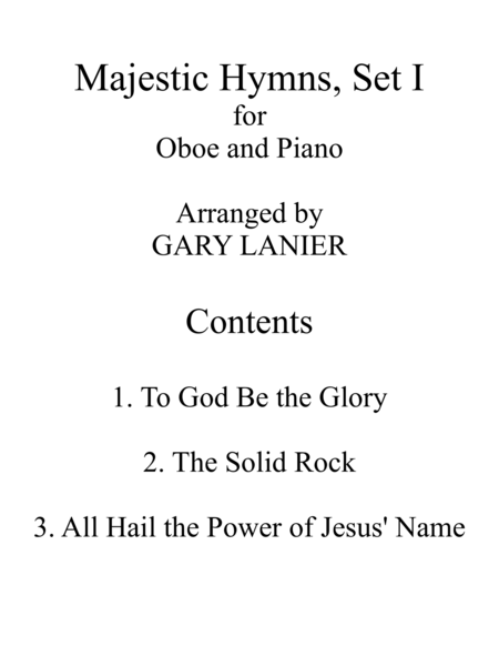 MAJESTIC HYMNS, SET I (Duets for Oboe & Piano) image number null