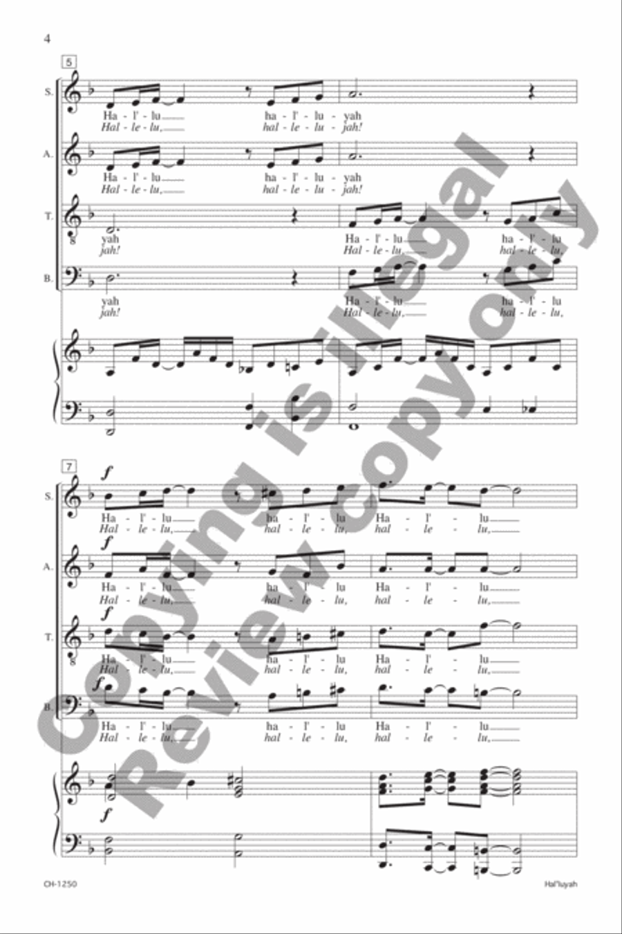 Hal'luya 4-Part scores gallery preview page 4