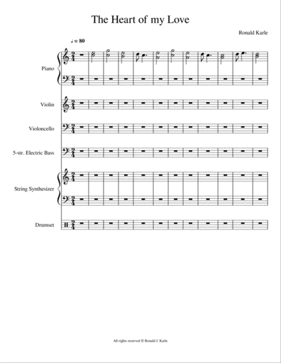 The Heart of my love Small Ensemble scores gallery preview page 1
