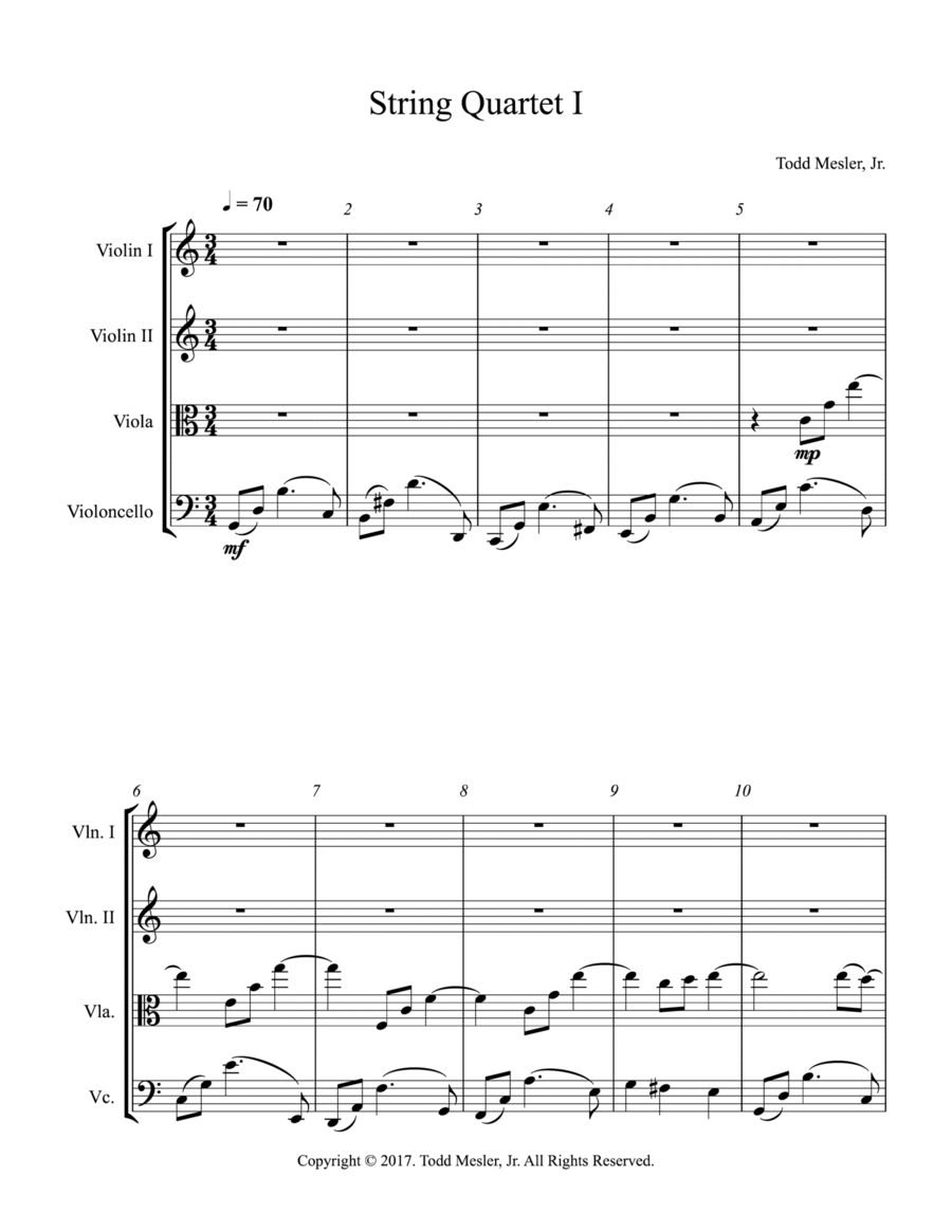 String Quartet I String Quartet scores gallery preview page 1