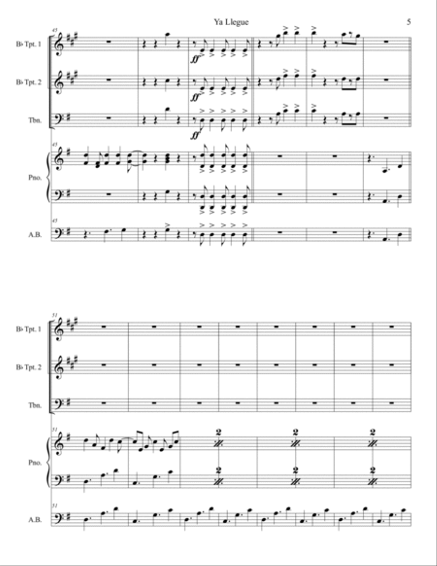 Ya Llegue Small Ensemble scores gallery preview page 5