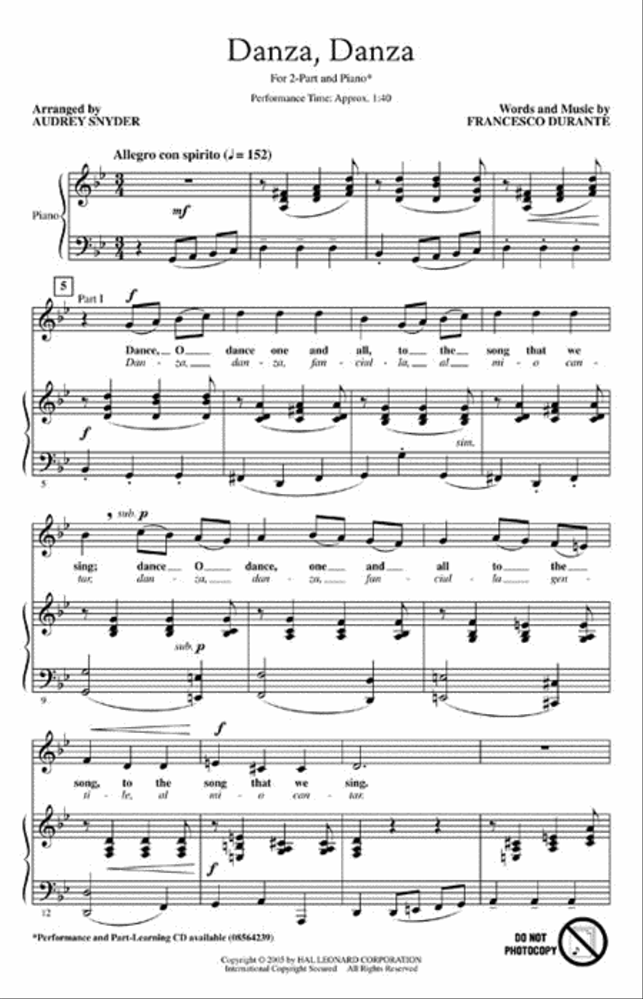 Danza, Danza Danza, Danza 2-Part scores gallery preview page 2