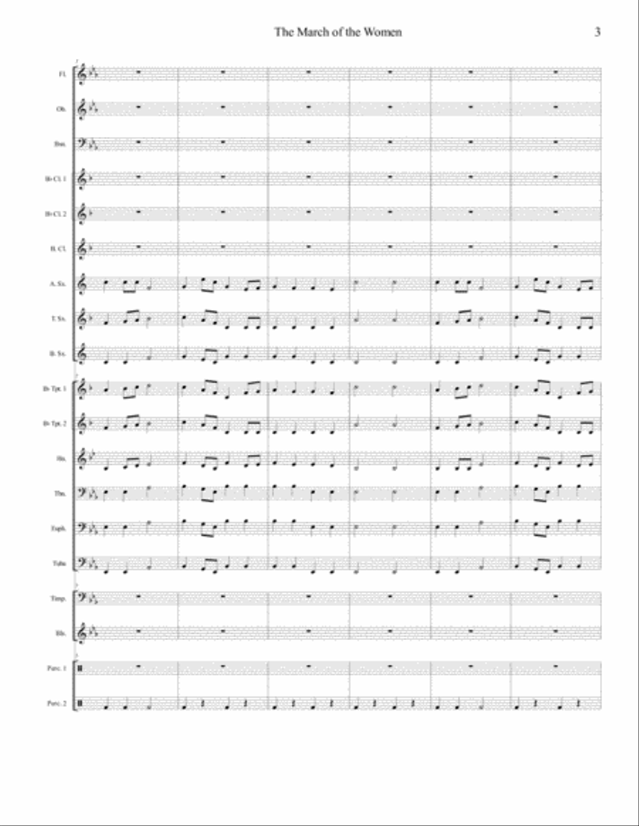 The March of the Women for Concert Band Concert Band scores gallery preview page 3