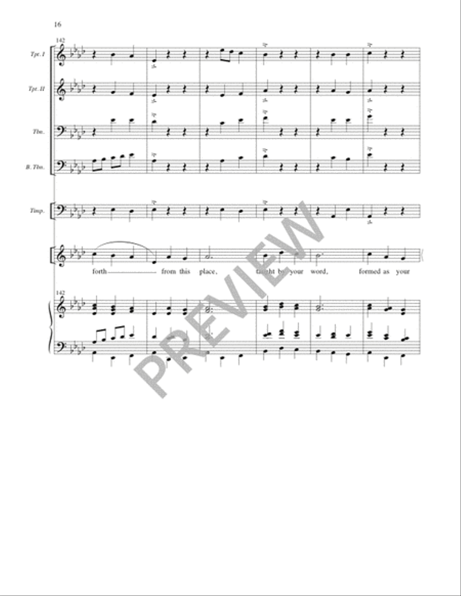 Drawn by His Word - Full Score and Parts Horn scores gallery preview page 17
