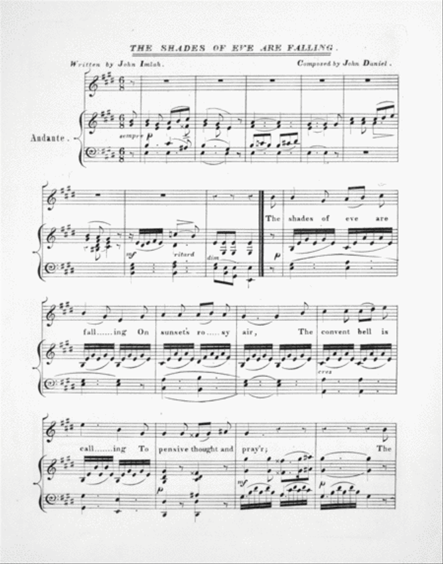 The Shades of Eve Are Falling. A Serenade Voice scores gallery preview page 2