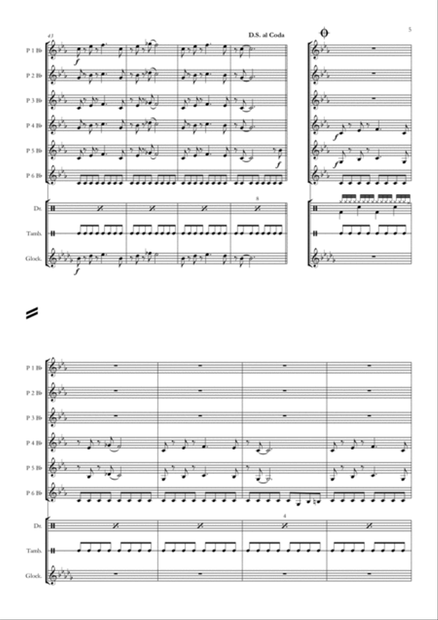 Smoke On The Water Concert Band scores gallery preview page 5