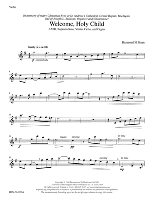 Welcome, Holy Child (Downloadable Instrumental Parts)