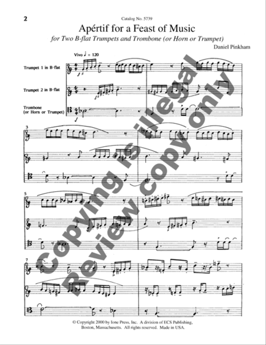 Aperitif for a Feast of Music Brass Trio scores gallery preview page 7