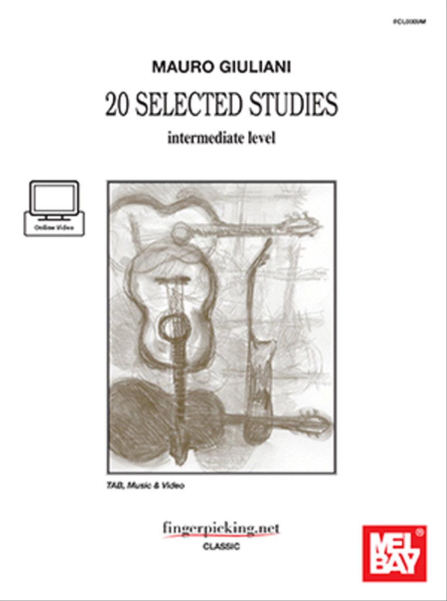 Mauro Giuliani 20 Selected Studies Acoustic Guitar scores gallery preview page 1