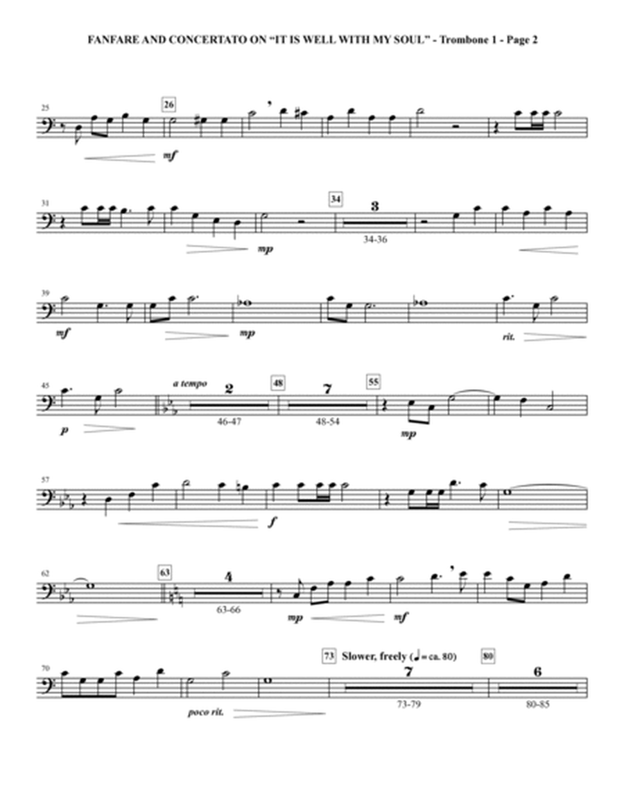 Fanfare and Concertato on "It Is Well with My Soul" - Trombone 1