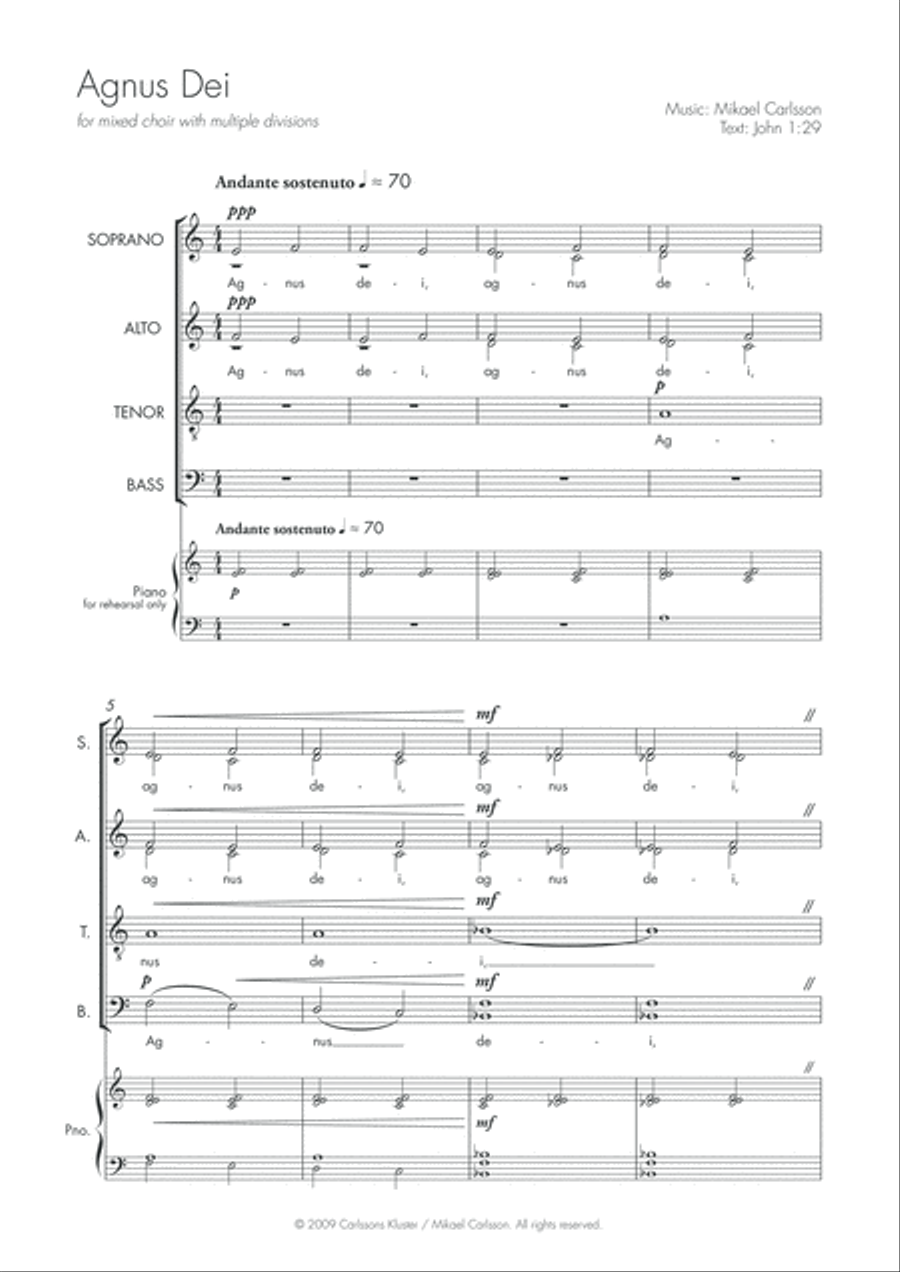 Agnus Dei 4-Part scores gallery preview page 4