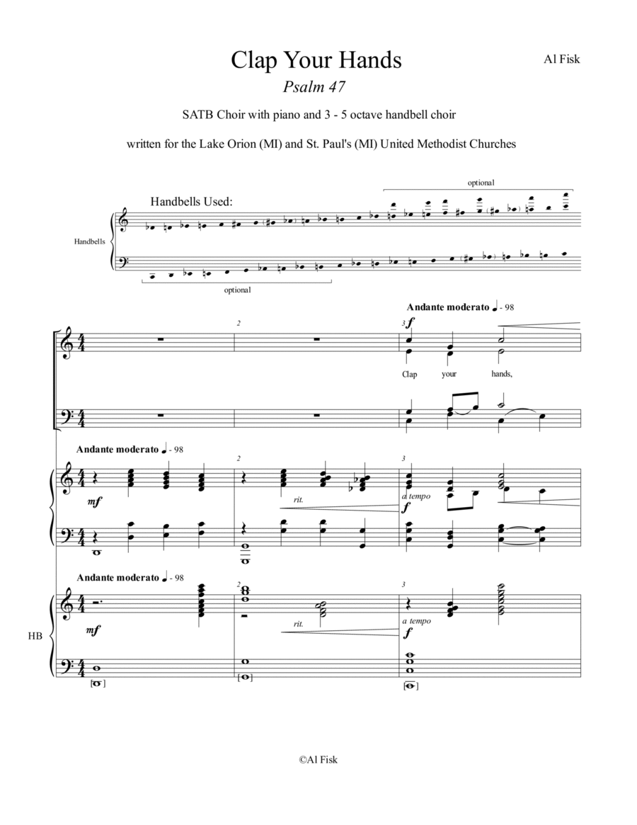 Clap Your Hands 4-Part scores gallery preview page 1