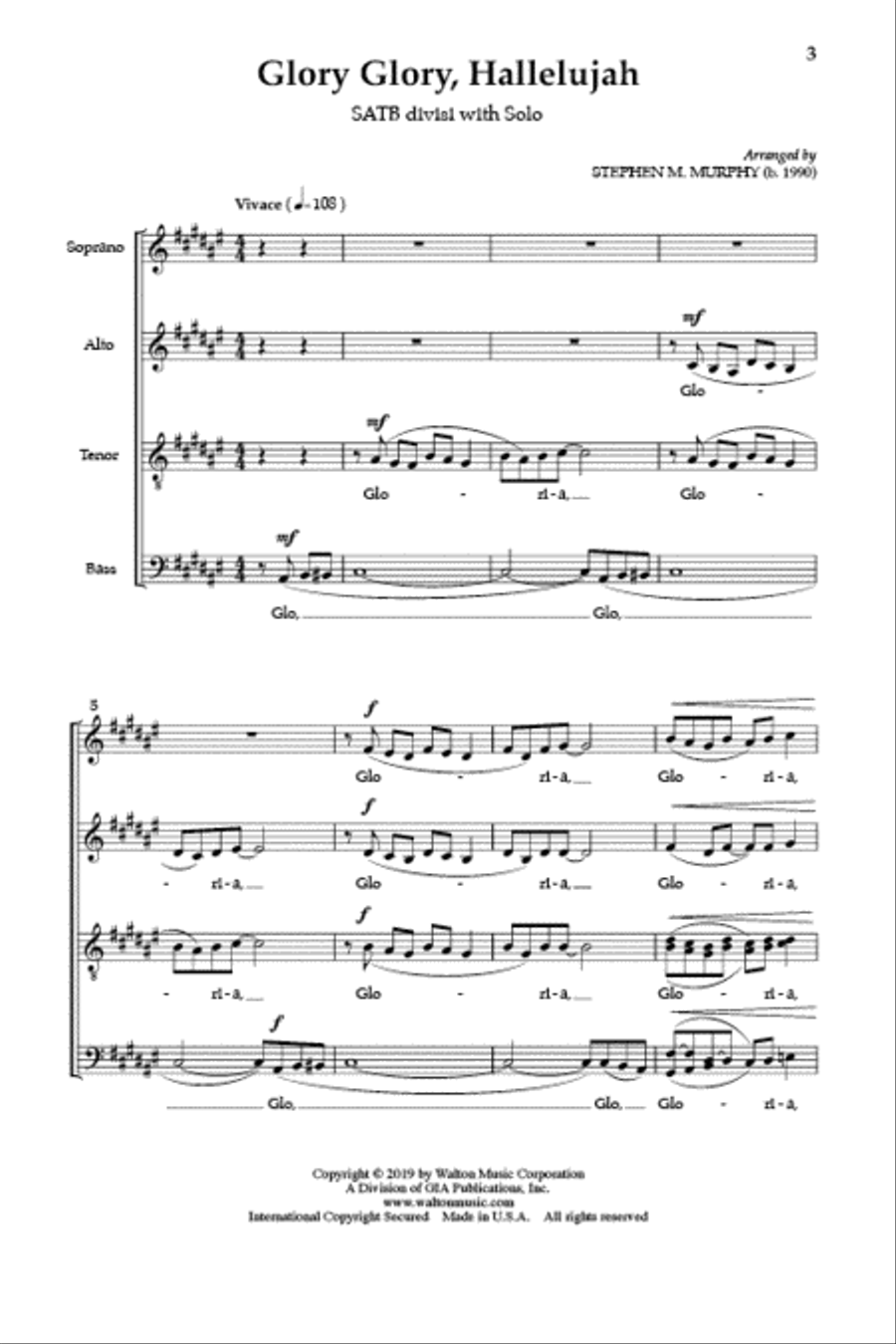Glory, Glory, Hallelujah Divisi scores gallery preview page 2