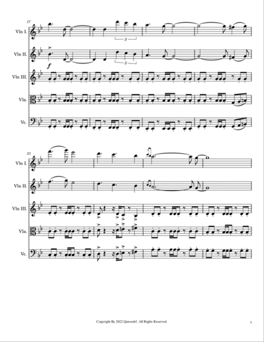 B Rossette String Quintet scores gallery preview page 3