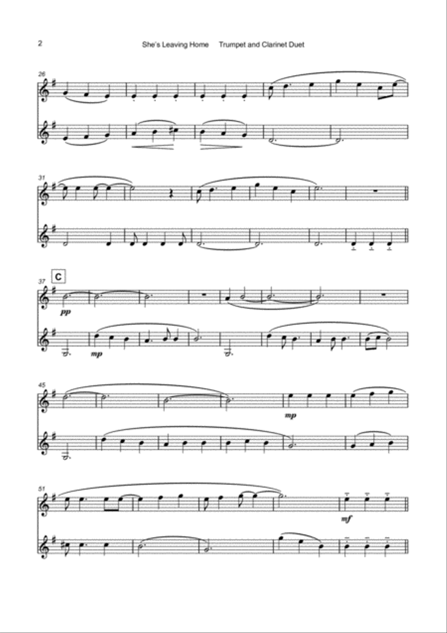 She's Leaving Home Clarinet scores gallery preview page 3