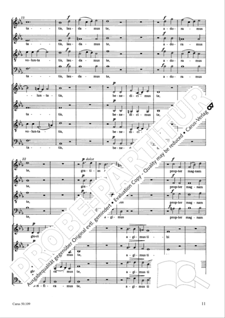 Mass in E flat major (Messe in Es) 4-Part scores gallery preview page 12
