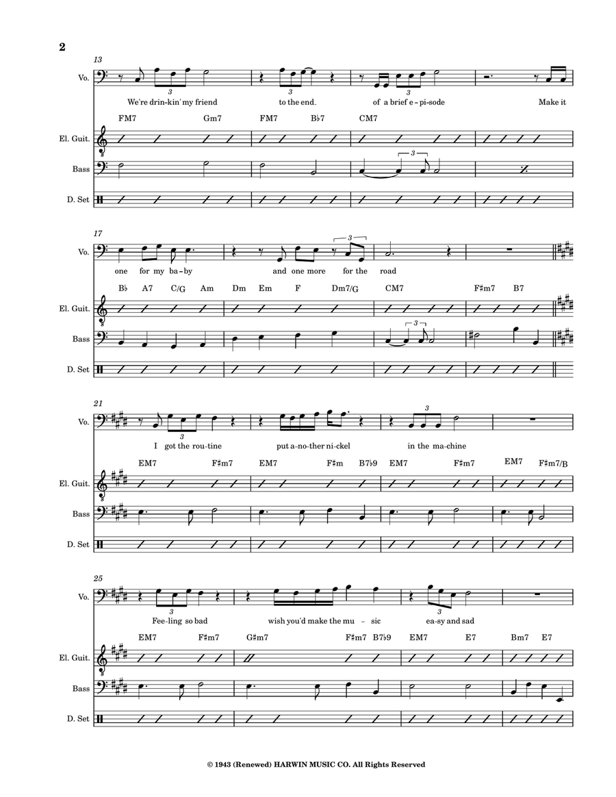 One For My Baby (And One More For The Road) Small Ensemble scores gallery preview page 2
