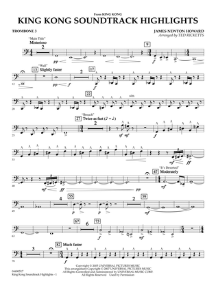 King Kong (Soundtrack Highlights) (arr. Ted Ricketts) - Trombone 3
